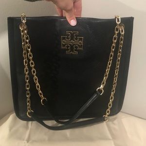 Tory Burch Britten Swing Handbag in Black